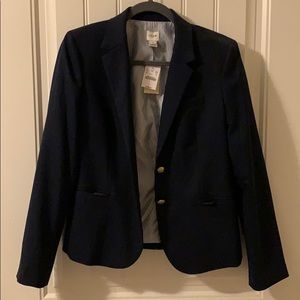 Navy J Crew blazer with gold buttons